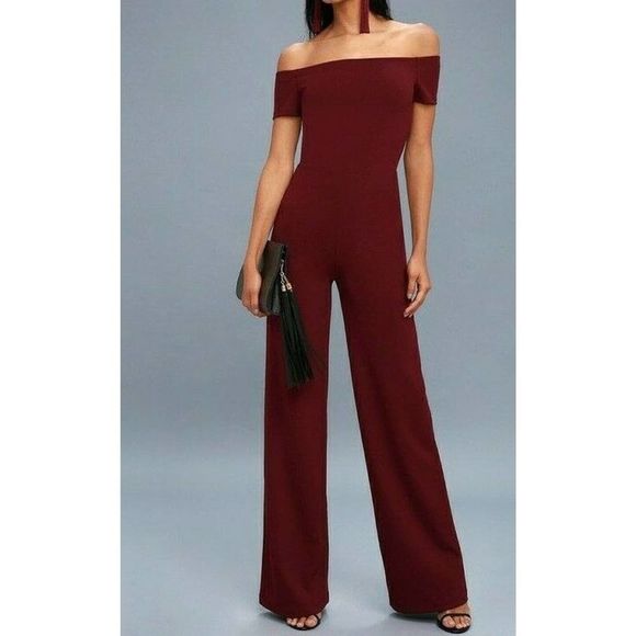 Lulu's Pants & Jumpsuits Lulus Off Shoulder Alleyoop Jumpsuit